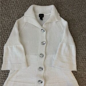Pure White Button-Up Women's Cardigan